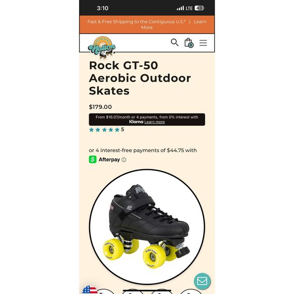 Rock Skates GT-50 Black Roller Skates Size 7 M (8 W) USA Sure Grip Roller Derby - Picture 9 of 11